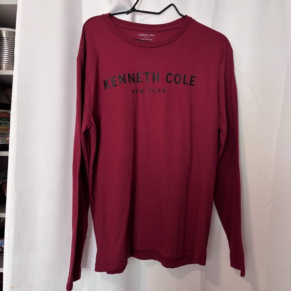 Kenneth Cole New York T Shirt Long‎ Sleeve Red Size Large